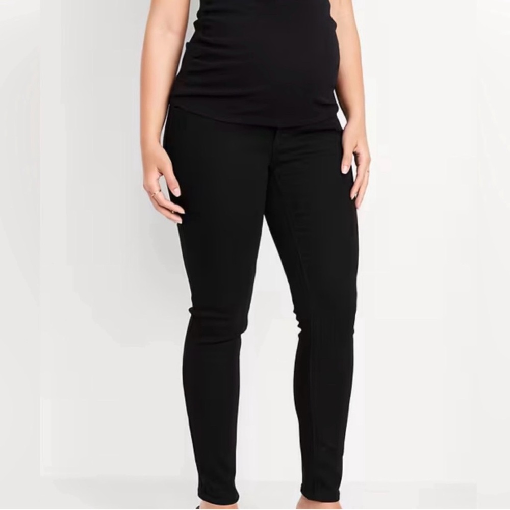 Old Navy Women's maternity Black full panel stretch Skinny Jeans size 8 NEW
